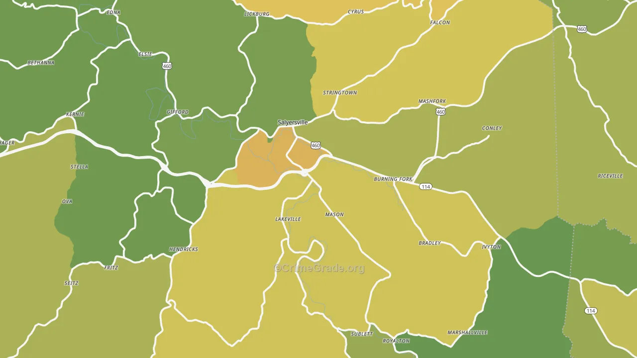 Magoffin County, KY Map of Drug-Related Crime Rates