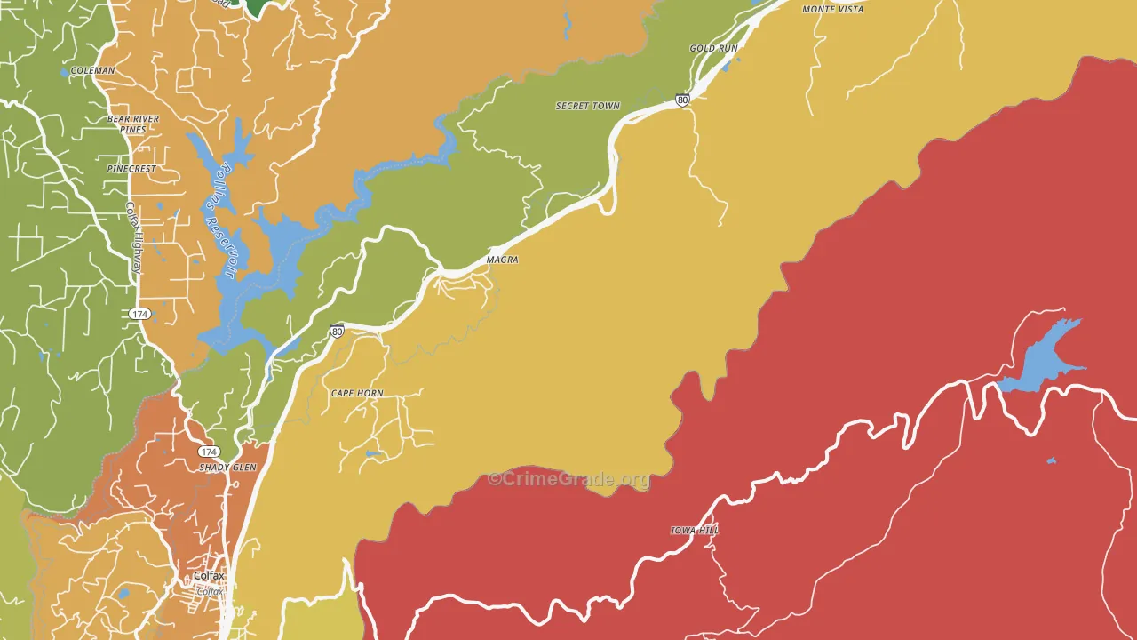 Magra, CA Map of Drug-Related Crime Rates