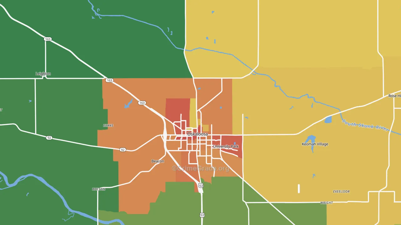 Mahaska County, IA Map of Drug-Related Crime Rates