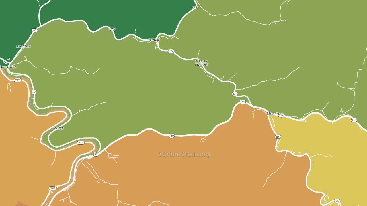 Maher, WV Map of Drug-Related Crime Rates