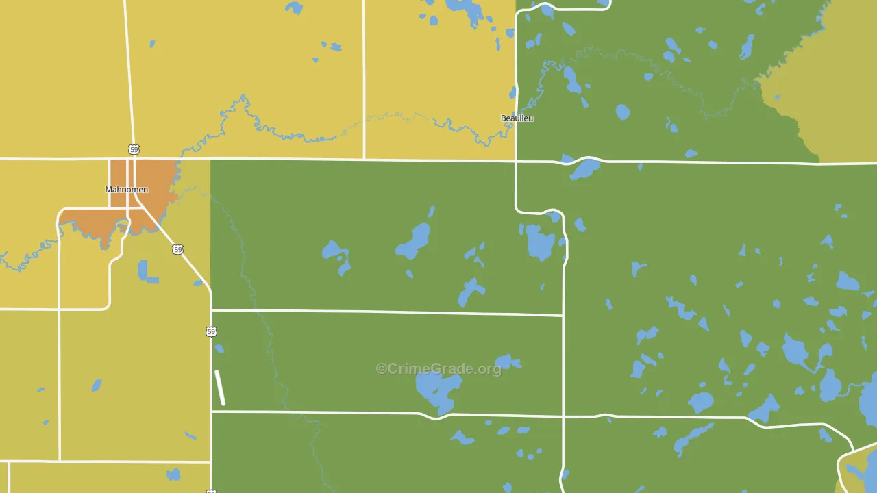 Mahnomen County, MN Map of Drug-Related Crime Rates