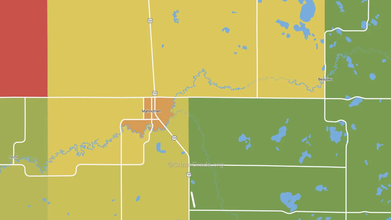 Mahnomen, MN Map of Drug-Related Crime Rates