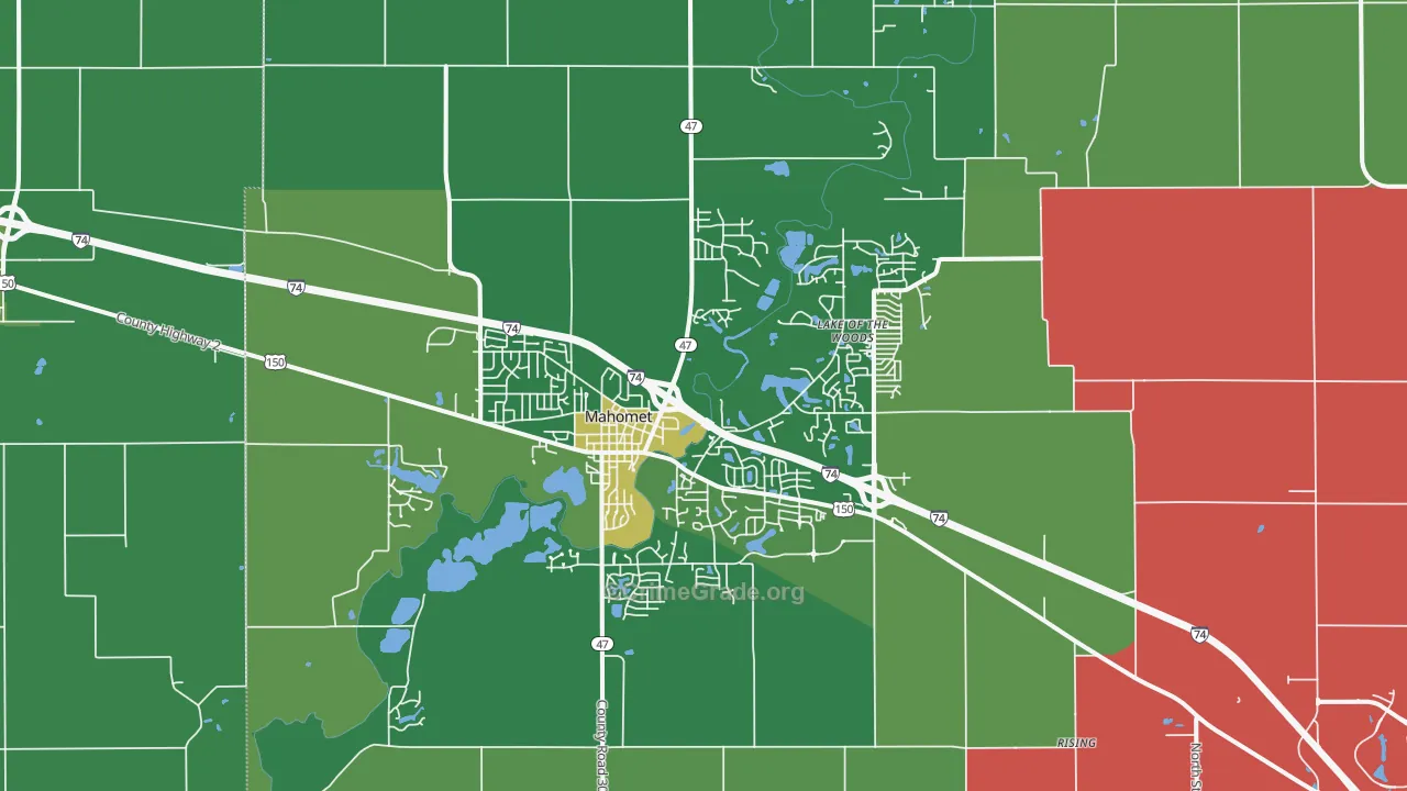 Mahomet, IL Map of Drug-Related Crime Rates