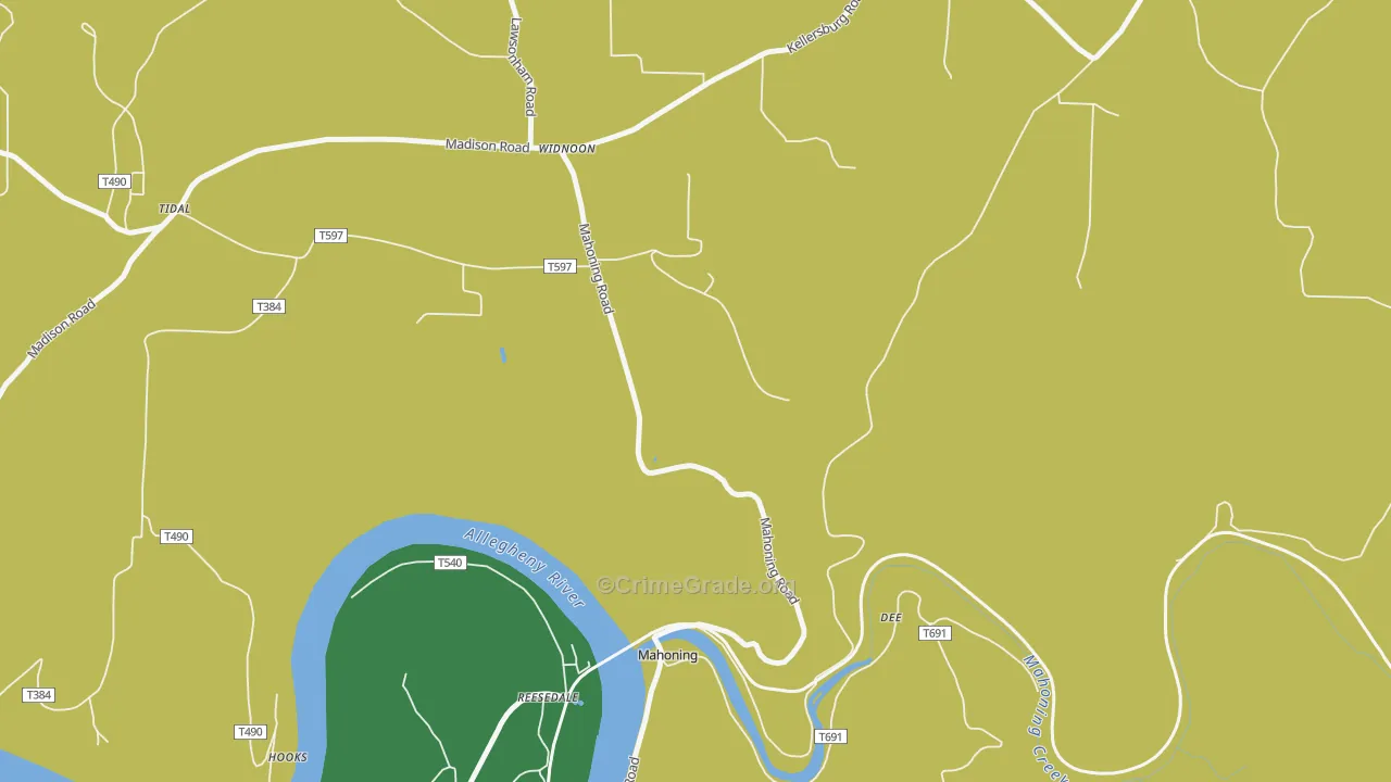 Mahoning, PA Map of Drug-Related Crime Rates