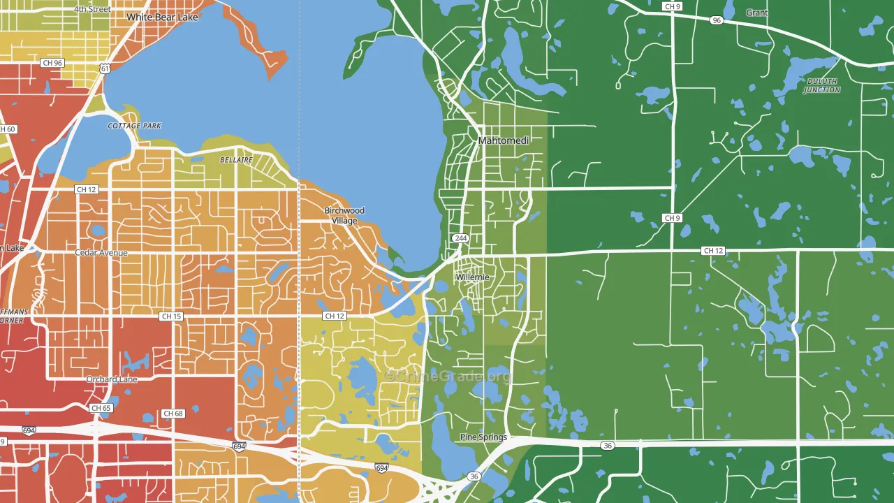 Mahtomedi, MN Map of Drug-Related Crime Rates