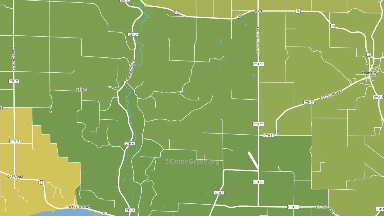 Maiden Rock, WI Map of Drug-Related Crime Rates