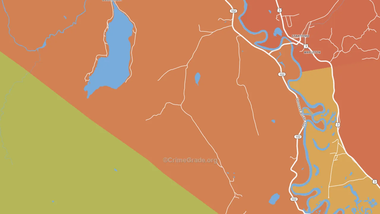 Maidstone, VT Map of Drug-Related Crime Rates