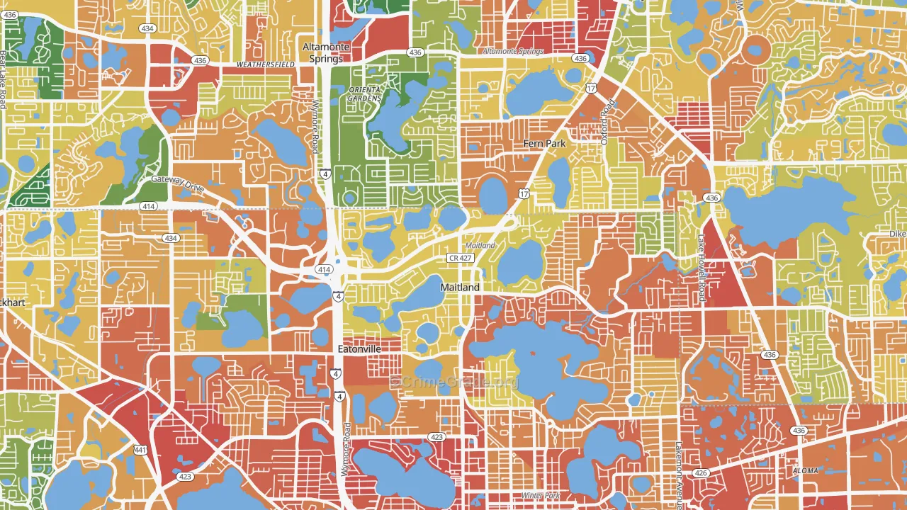 Maitland, FL Map of Drug-Related Crime Rates