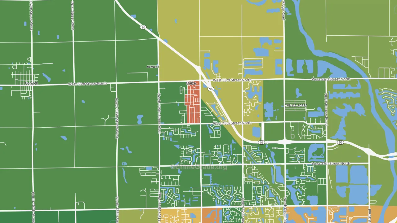 Maize, KS Map of Drug-Related Crime Rates