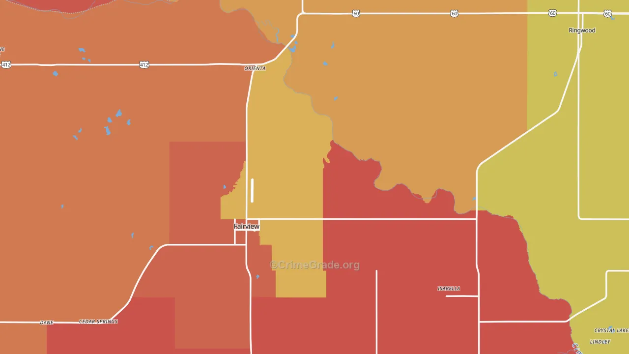 Major County, OK Map of Drug-Related Crime Rates