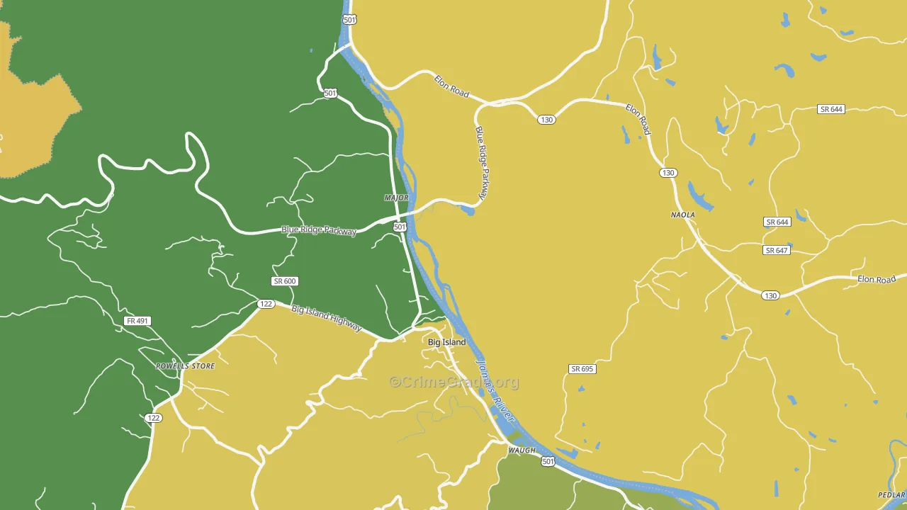 Major, VA Map of Drug-Related Crime Rates