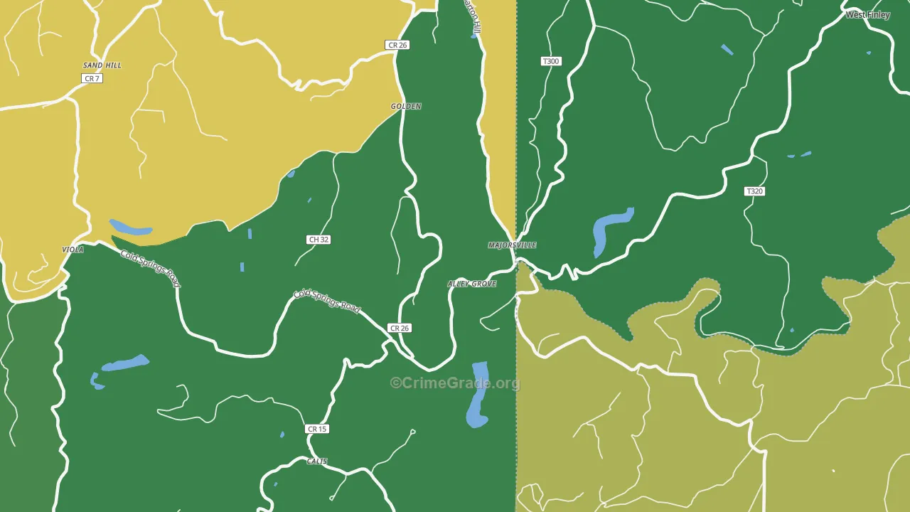 Majorsville, WV Map of Drug-Related Crime Rates