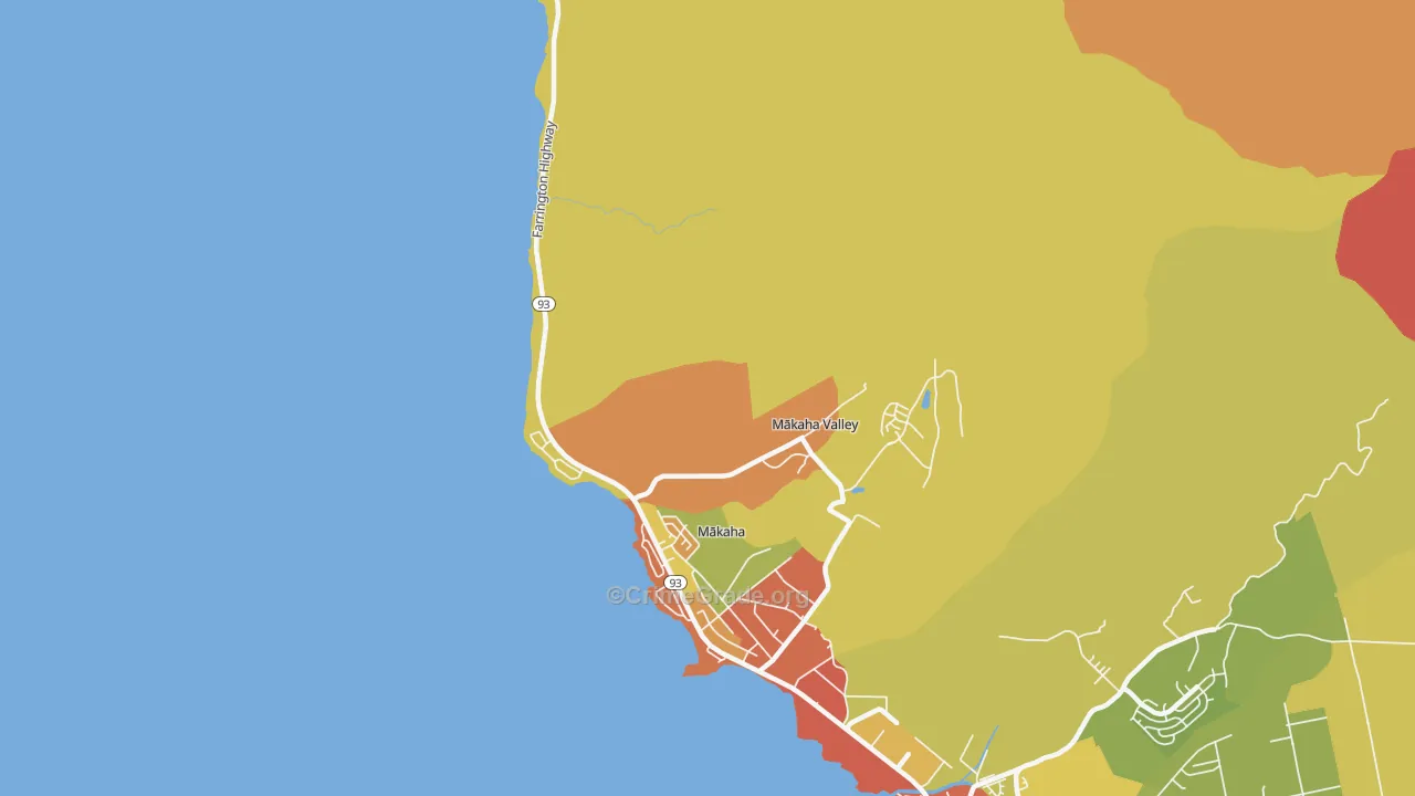 Makaha, HI Map of Drug-Related Crime Rates