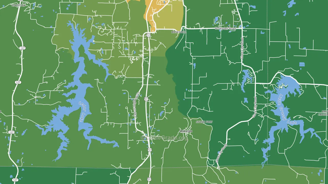 Makanda, IL Map of Drug-Related Crime Rates