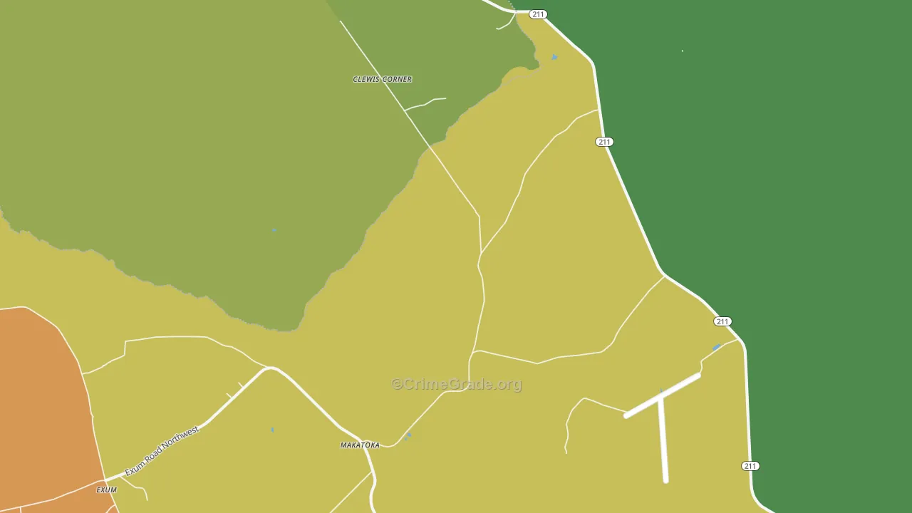 Makatoka, NC Map of Drug-Related Crime Rates
