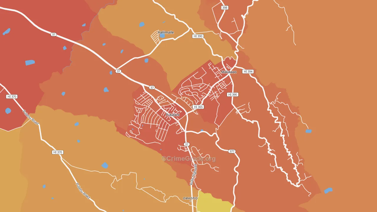 Makawao, HI Map of Drug-Related Crime Rates