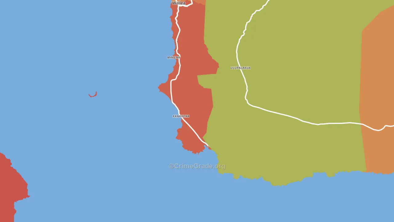 Makena, HI Map of Drug-Related Crime Rates
