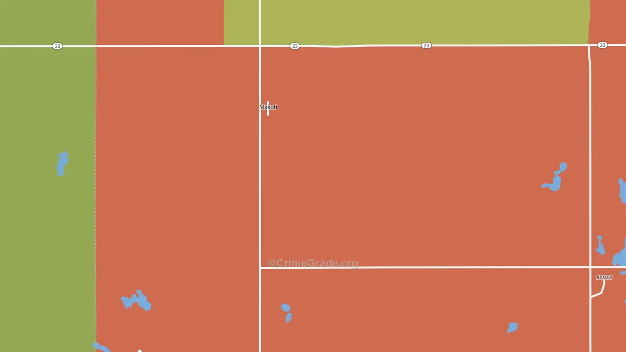 Makoti, ND Map of Drug-Related Crime Rates