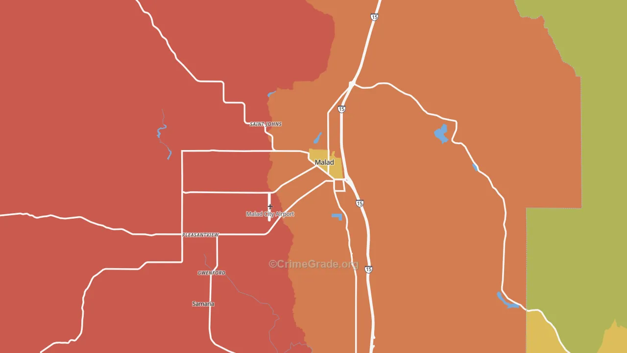 Malad City, ID Map of Drug-Related Crime Rates