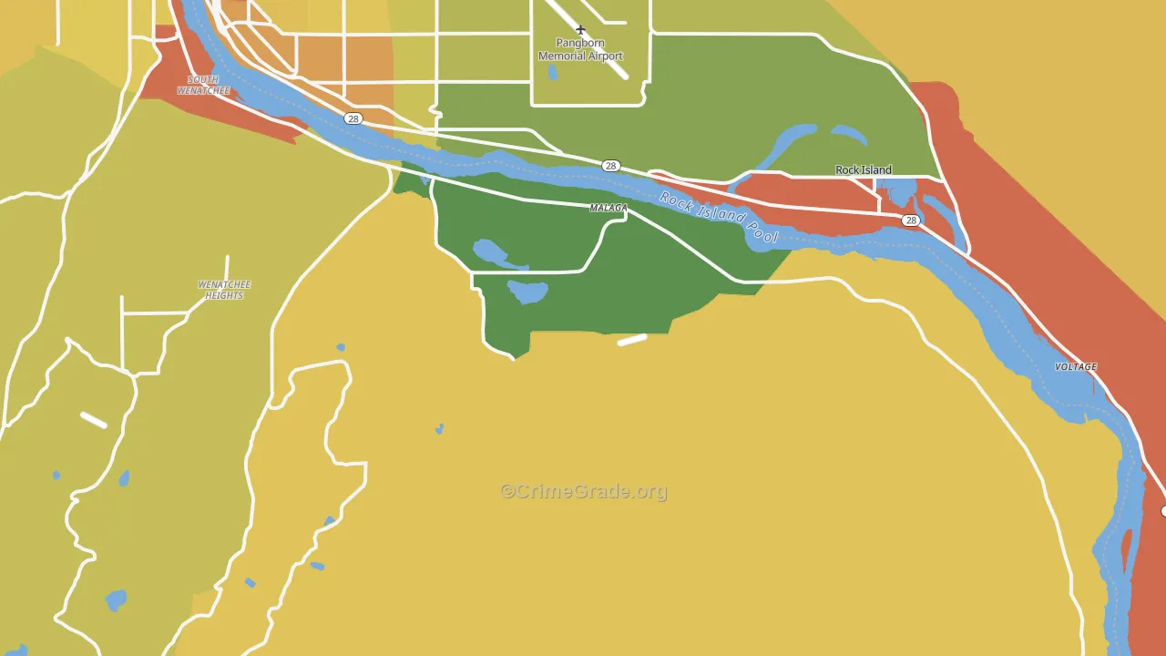 Malaga, WA Map of Drug-Related Crime Rates