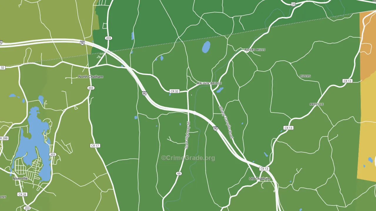 Malden Bridge, NY Map of Drug-Related Crime Rates