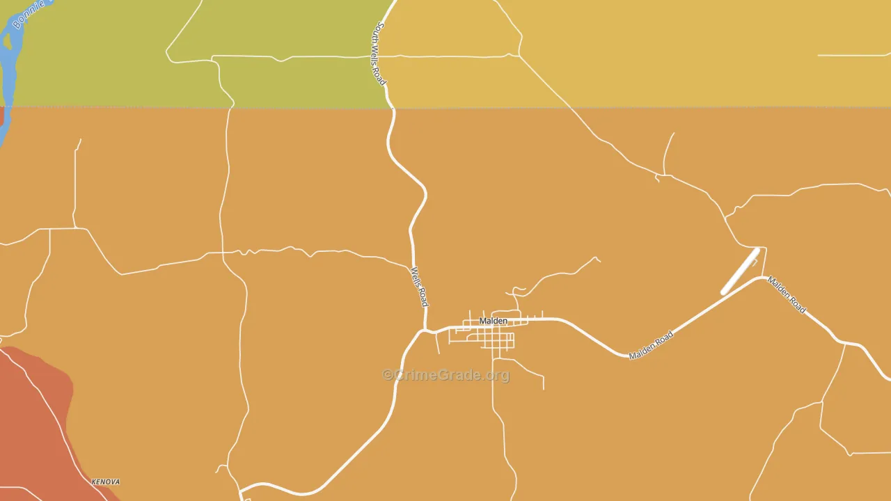 Malden, WA Map of Drug-Related Crime Rates