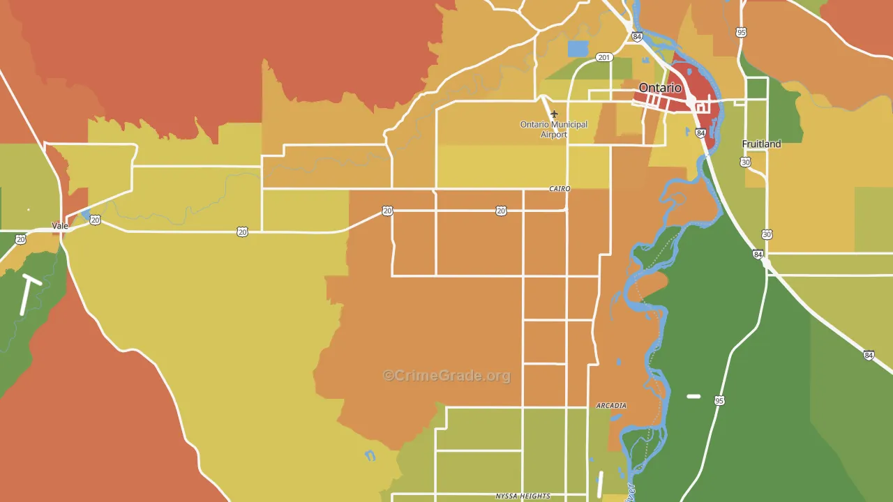 Malheur County, OR Map of Drug-Related Crime Rates