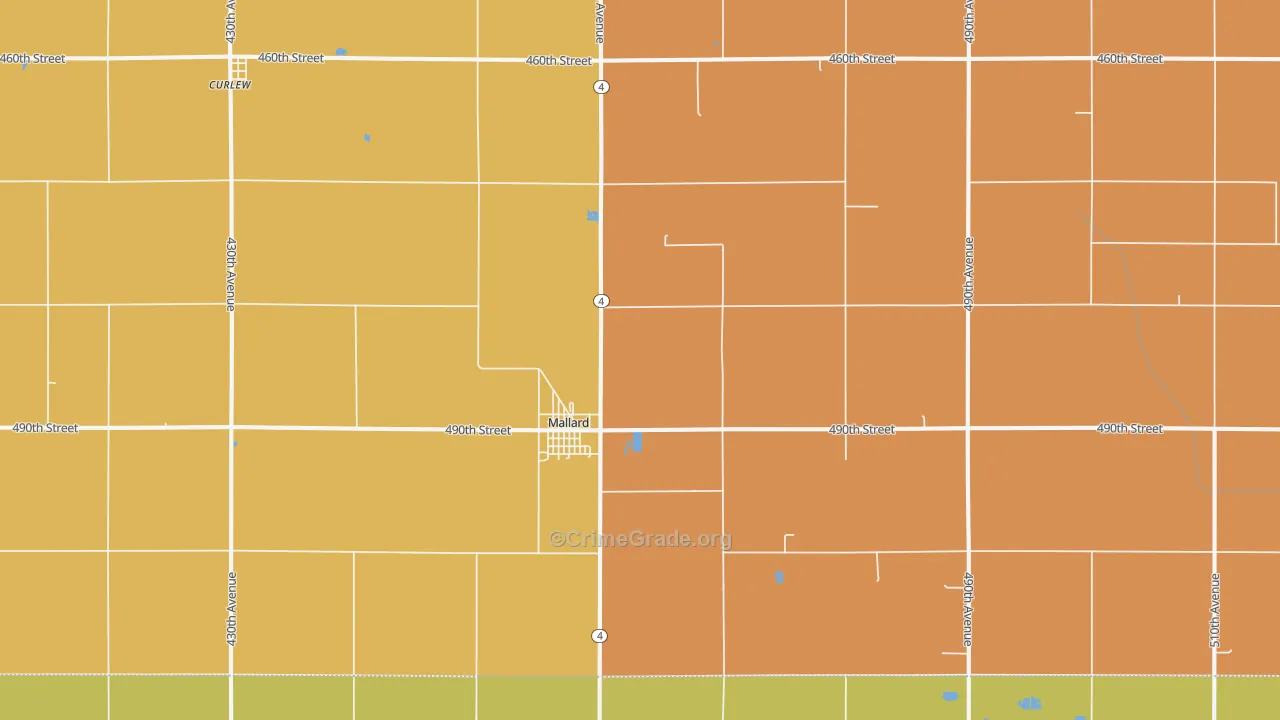 Mallard, IA Map of Drug-Related Crime Rates