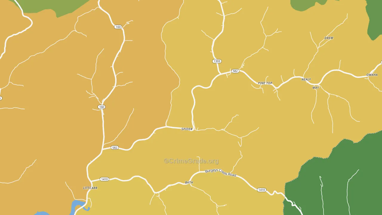 Mallie, KY Map of Drug-Related Crime Rates