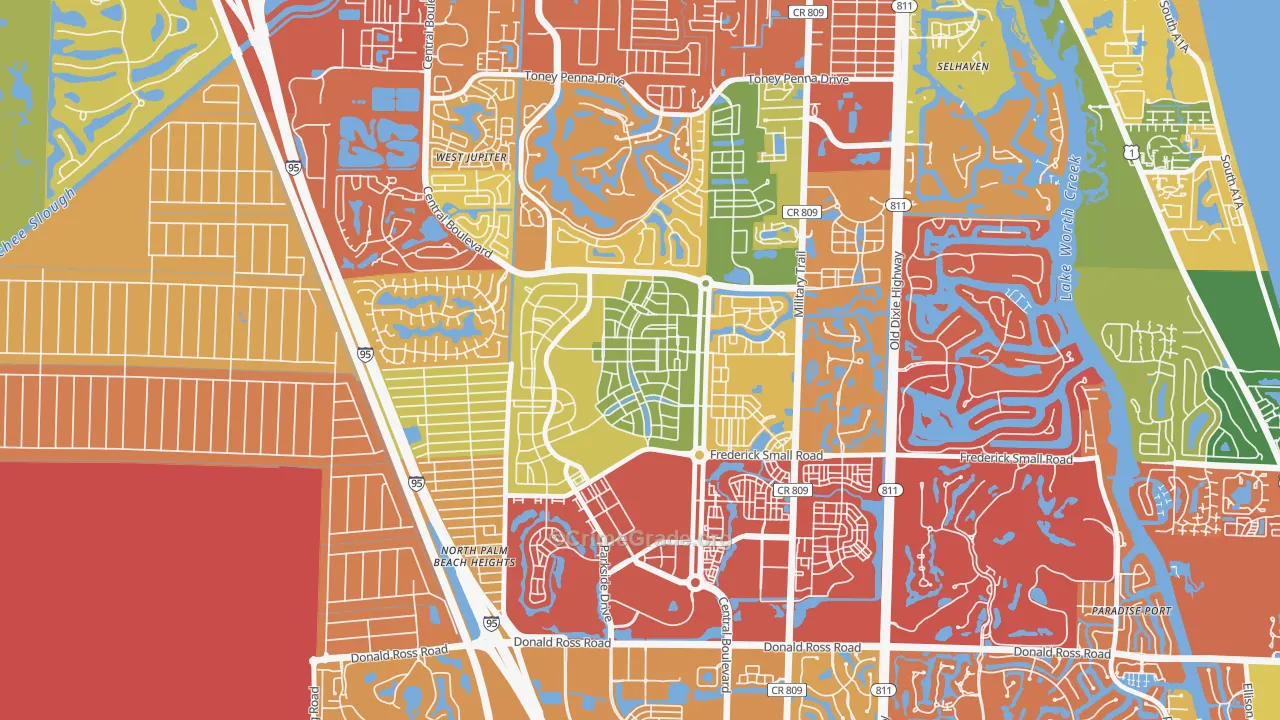 Mallory Creek at Abacoa, Jupiter, FL Map of Drug-Related Crime Rates