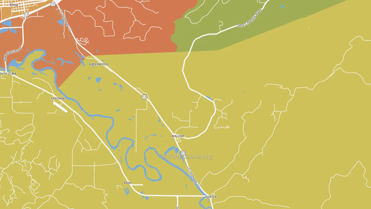 Malone, WA Map of Drug-Related Crime Rates