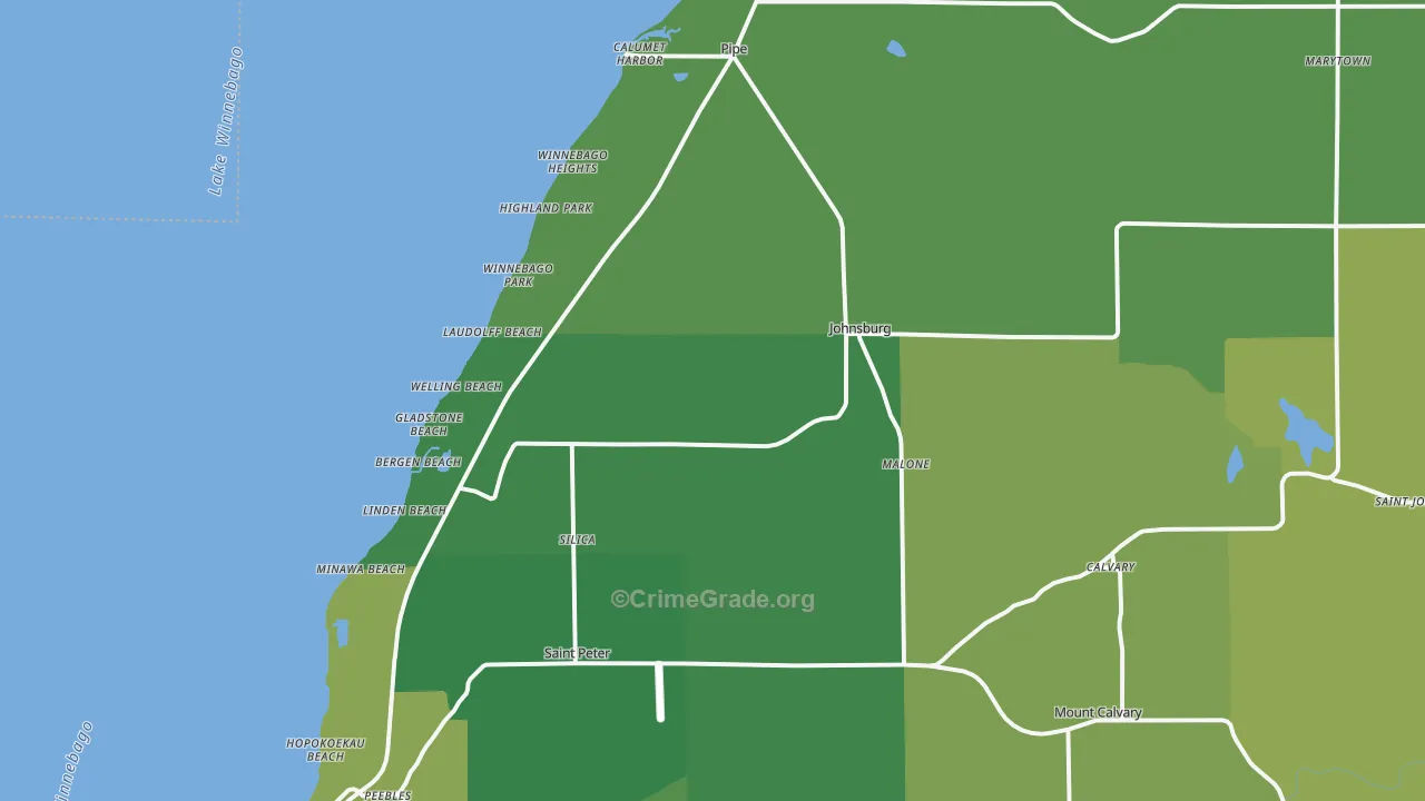 Malone, WI Map of Drug-Related Crime Rates