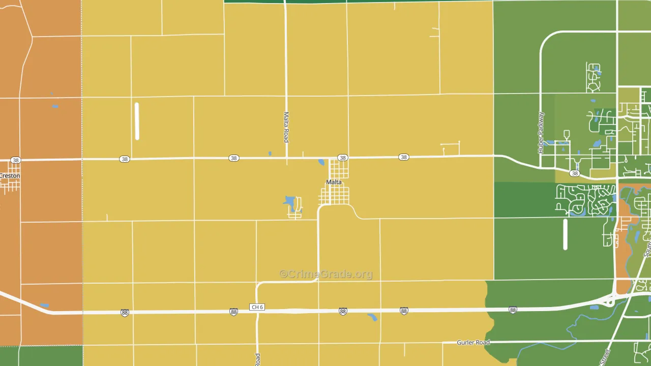 Malta, IL Map of Drug-Related Crime Rates
