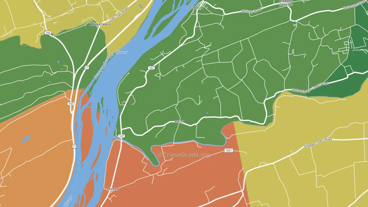 Malta, PA Map of Drug-Related Crime Rates