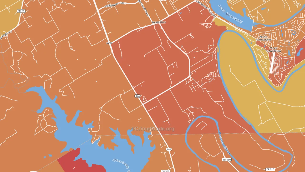 Mambrino, TX Map of Drug-Related Crime Rates