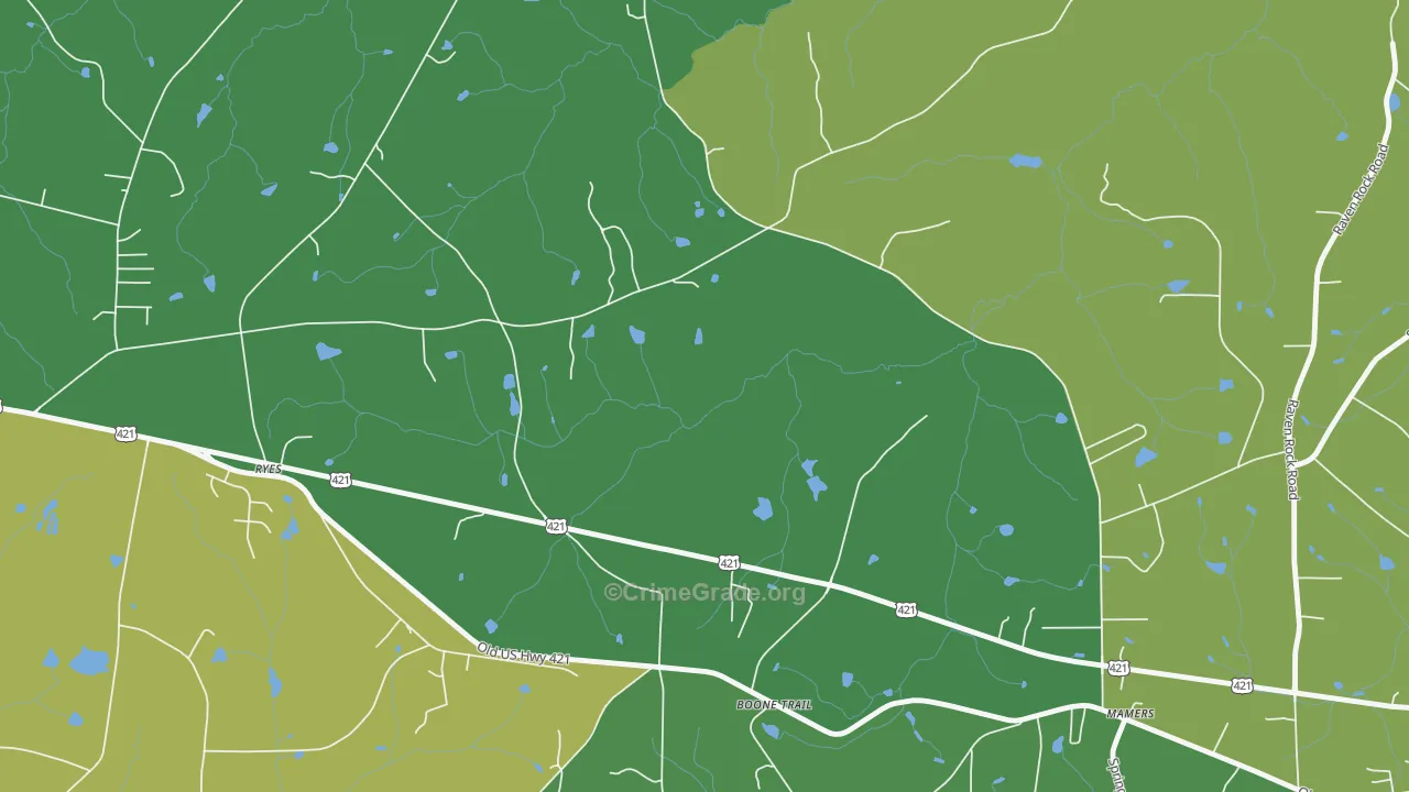 Mamers, NC Map of Drug-Related Crime Rates