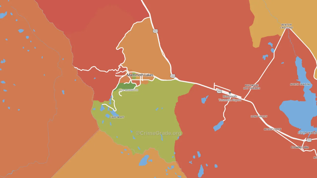 Mammoth Lakes, CA Map of Drug-Related Crime Rates