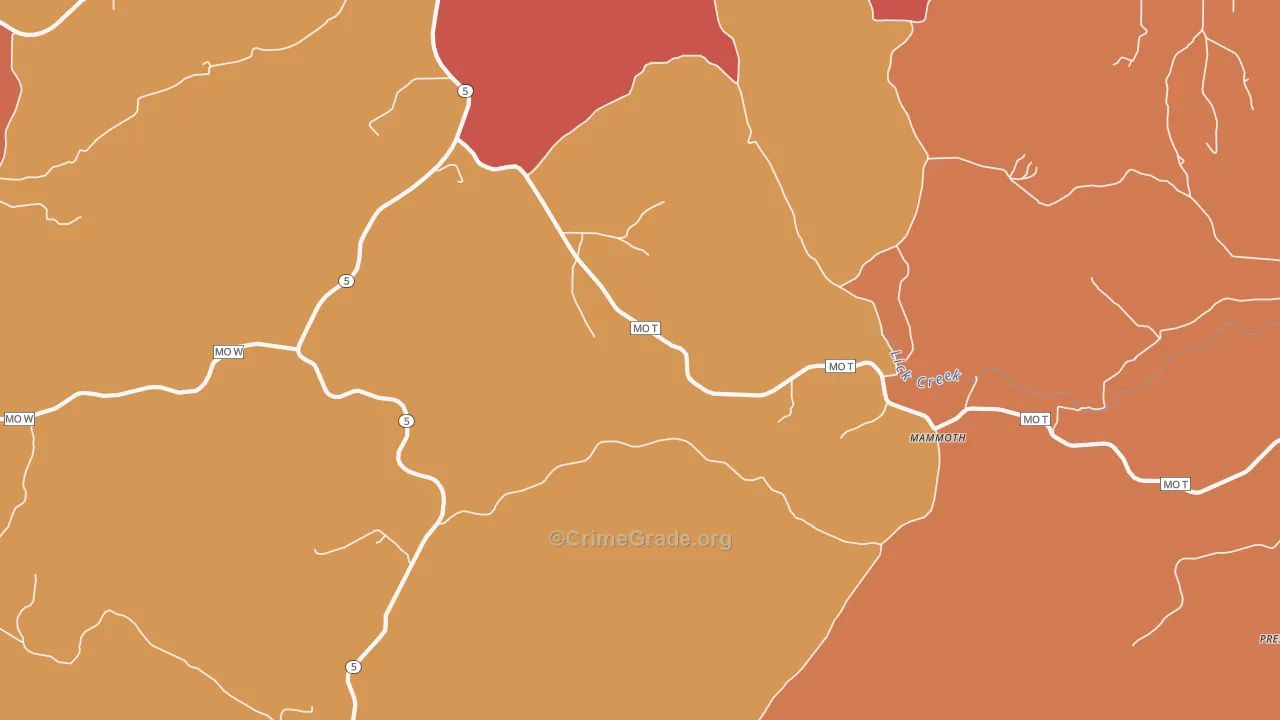 Mammoth, MO Map of Drug-Related Crime Rates