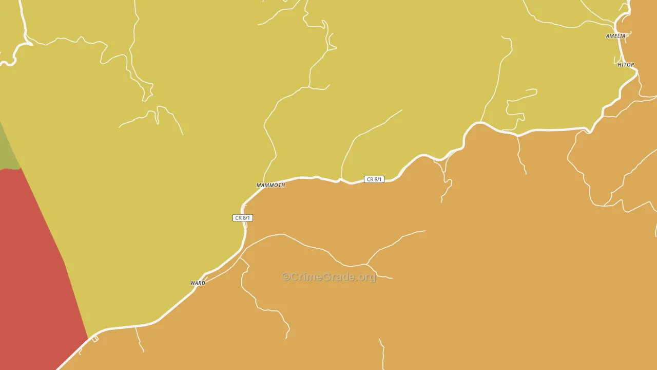 Mammoth, WV Map of Drug-Related Crime Rates