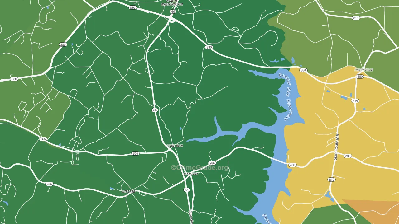Mamont, PA Map of Drug-Related Crime Rates