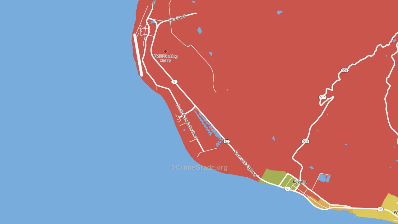 Mana, HI Map of Drug-Related Crime Rates
