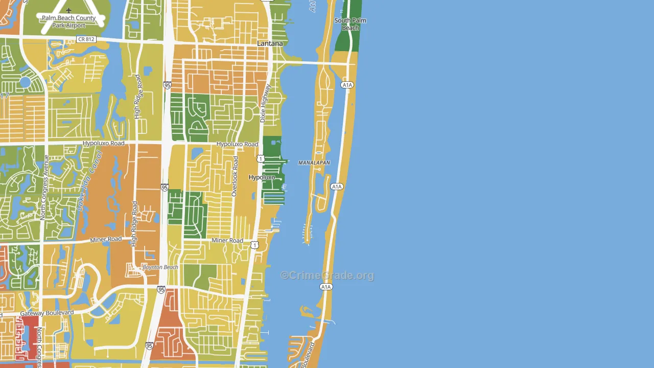 Manalapan, FL Map of Drug-Related Crime Rates