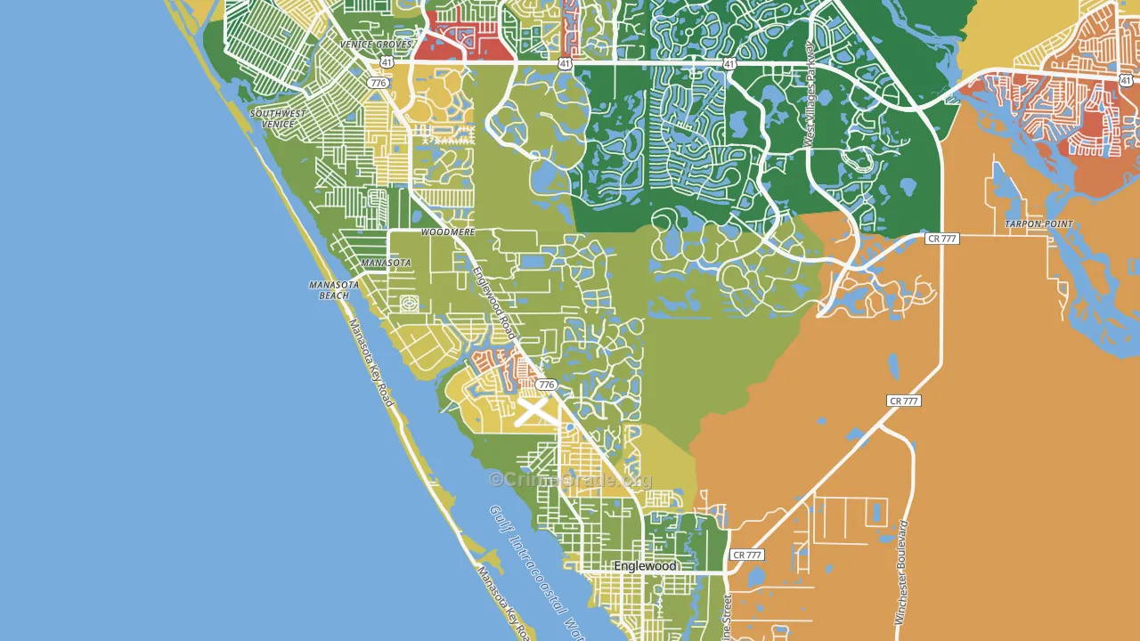 Manasota, FL Map of Drug-Related Crime Rates