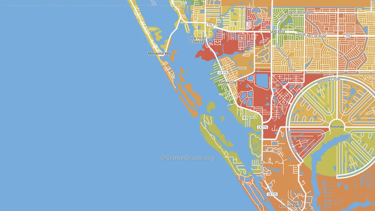 Manasota Key, FL Map of Drug-Related Crime Rates