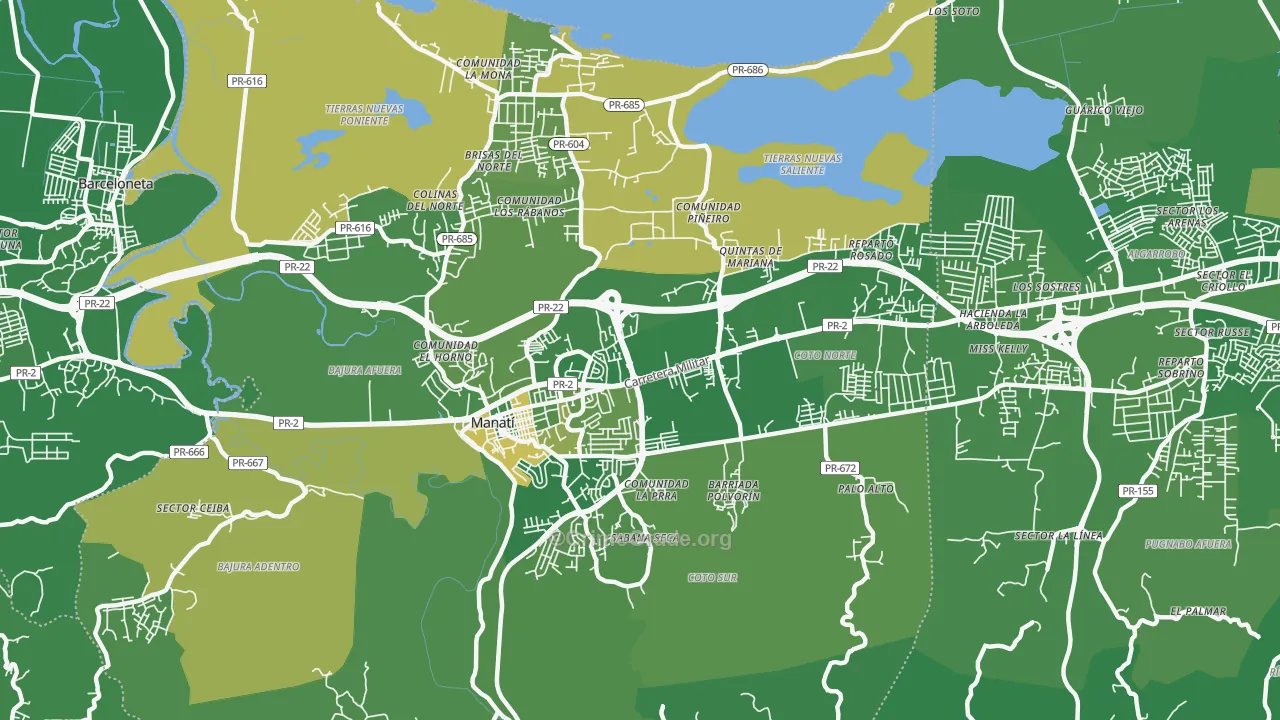Manati, PR Map of Drug-Related Crime Rates