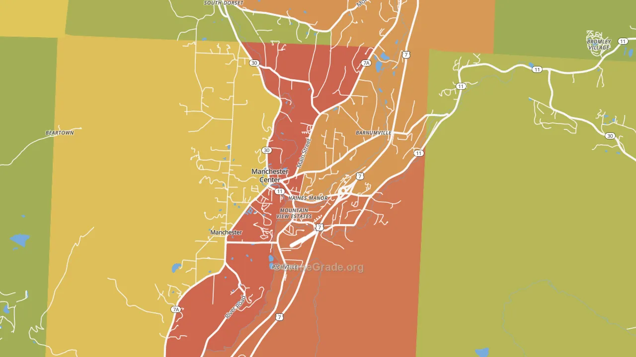 Manchester Center, VT Map of Drug-Related Crime Rates