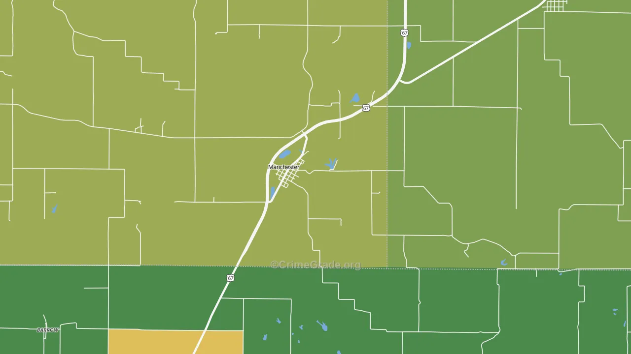 Manchester, IL Map of Drug-Related Crime Rates