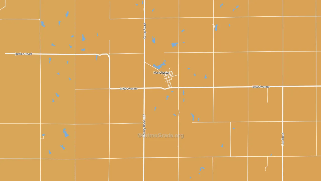 Manchester, KS Map of Drug-Related Crime Rates