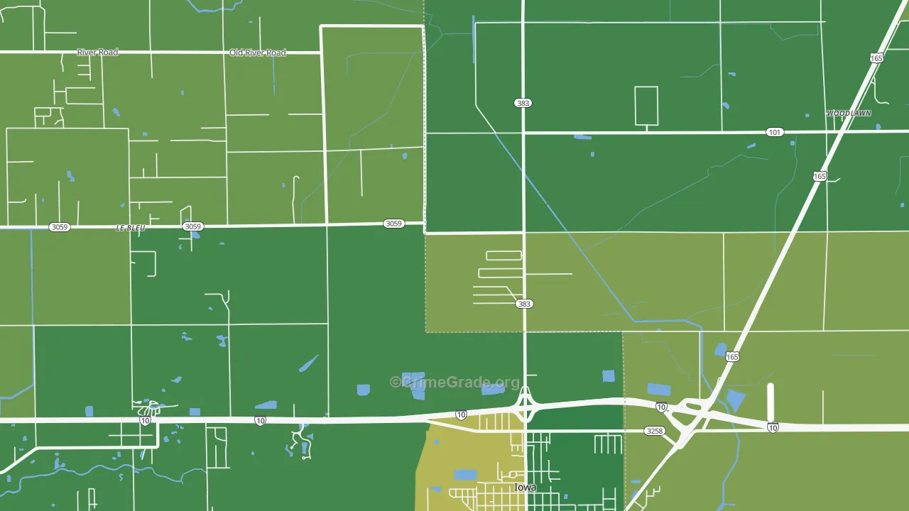 Manchester, LA Map of Drug-Related Crime Rates