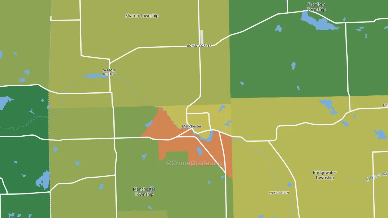 Manchester, MI Map of Drug-Related Crime Rates